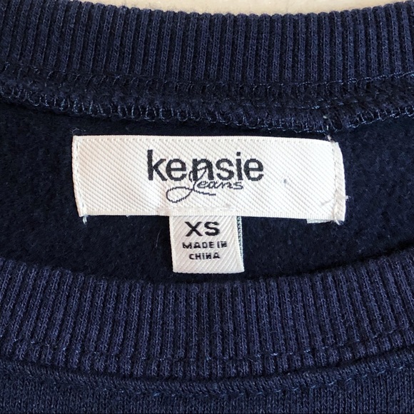 Kensie Jeans Navy Blue Mixed Media Sweatshirt Size XS - Picture 5 of 14
